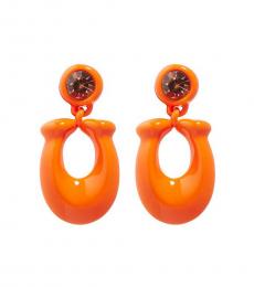 Coach Orange Chubby C Drop Earrings