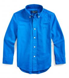 Ralph Lauren Little Boys Travel Blue Garment-Dyed Shirt
