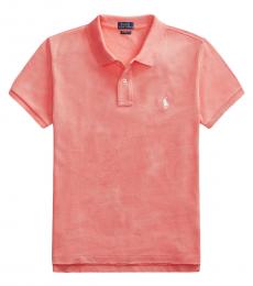 Ralph Lauren Pink Classic Fit Frayed Polo Shirt