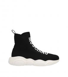 Moschino Black White Logo Sock Sneakers