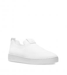 Michael Kors White Knit Slip-On Sneakers