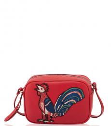 Alexander McQueen Red Embroidered Mini Crossbody