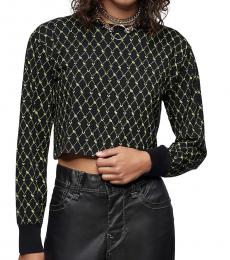 True Religion Black Monogram Print Long Sleeve Tee