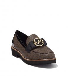 Michael Kors Brown Black Signature Aden Loafers