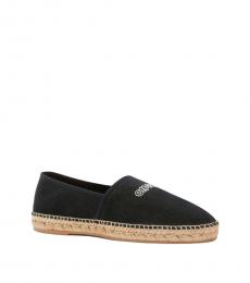 Off-White Black Canvas Slip On Espadrilles