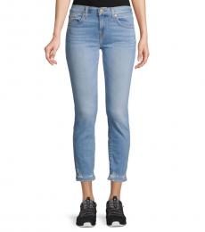 7 For All Mankind Cool Blue Roxanne Distressed Ankle Jeans