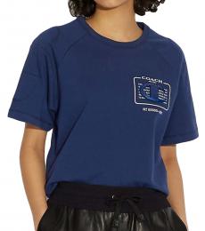 Coach Blue Crewneck T-Shirts