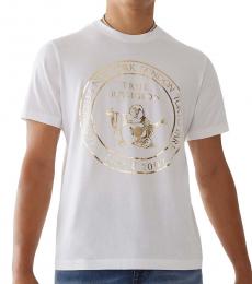 True Religion White Buddha Logo T-Shirt