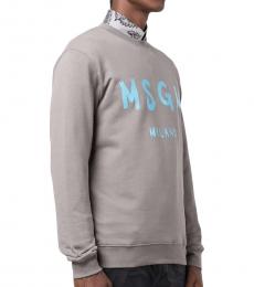 MSGM Grey Front Logo Sweatshirt
