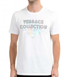 Versace Collection White Graphic Crewneck T-Shirt