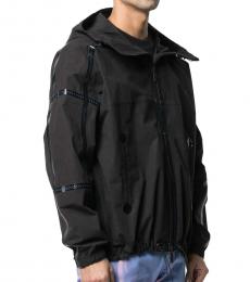 Black Stretch Cotton Outerwear Jacket