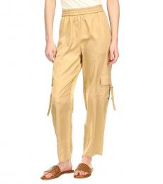 Michael Kors Khaki Satin Utility Cargo Pants