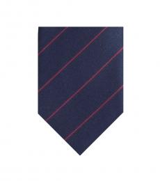 Dark Blue Maroon Striped Tie