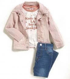 7 For All Mankind 3 Piece Jacket/T-Shirt/Jeans Set (Baby Girls)
