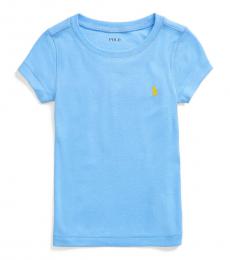 Ralph Lauren Little Girls Harbor Island Blue Cotton-Modal T-Shirt