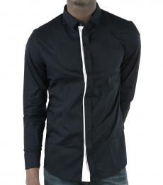 Emporio Armani Dark Blue Cotton Popeline Shirt