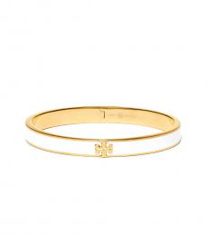 Tory Burch Gold-Ivory Kira Enameled Slim Bracelet