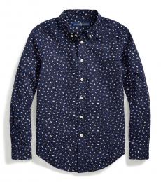 Ralph Lauren Boys Blue Nautical Seersucker Shirt