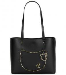Karl Lagerfeld Black Kato Cat Patch Large Tote