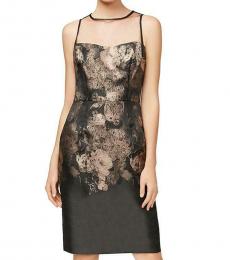 Betsey Johnson Black/Gold Illusion Evening Party Dress
