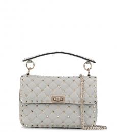 Valentino Garavani Grey Rockstud Spike Small Shoulder Bag