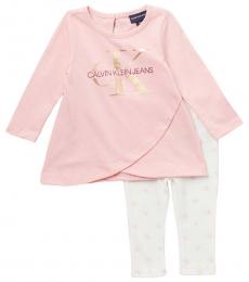 Calvin Klein 2 Piece Top/Leggings Set (Baby Girls)