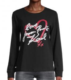 Karl Lagerfeld Black Love From Paris Sweatshirt