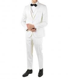 White  3 Piece Waistcoat Suit