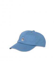 Blue Brushed Twill Baseball Cap