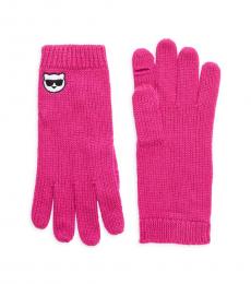 Pink Embroidered Gloves