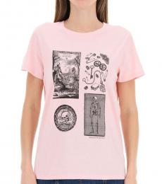 Alexander McQueen Light Pink Crewneck T-Shirt