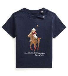 Ralph Lauren Baby Boys Navy Polo Bear Big Pony T-Shirt