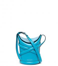Alexander McQueen Blue The Curve Mini Bucket Bag