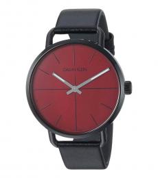 Calvin Klein Black Even Quartz Red Dial Watch