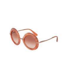 Peach Crystal Glitter Sunglasses