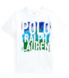 Ralph Lauren Little Boys White Print Changing T-Shirt