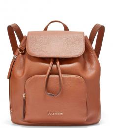 Cole Haan Brown Flap Large Backpack