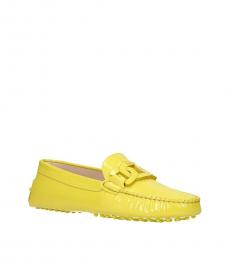 Tod's Yellow Front Logo Loafers
