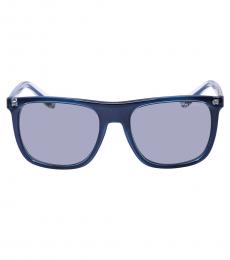 Armani Exchange Blue Clear Rectangular Sunglasses