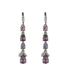 Purple Cluster Linear Earrings
