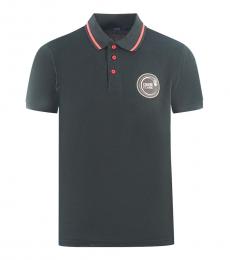 Cavalli Class Black Patch Logo Polo