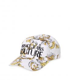 Versace Jeans Couture White Barocco Print Baseball Hat