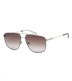 Ferragamo Pale Gold Black Aviator Sunglasses