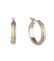 Ralph Lauren Golden Textured Hoop Earrings