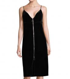 7 For All Mankind Black Velvet Zipper Sheath Dress