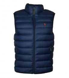 Ralph Lauren Navy Down Packable Puffer Vest Jacket