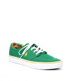 Ralph Lauren Cruise Green Canvas Lace-Up Sneakers
