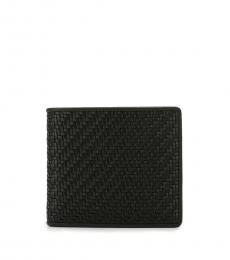 Black Braided Textured Wallet