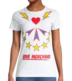 Love Moschino White Logo T-Shirt