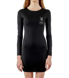 Philipp Plein Black Crewneck Dress